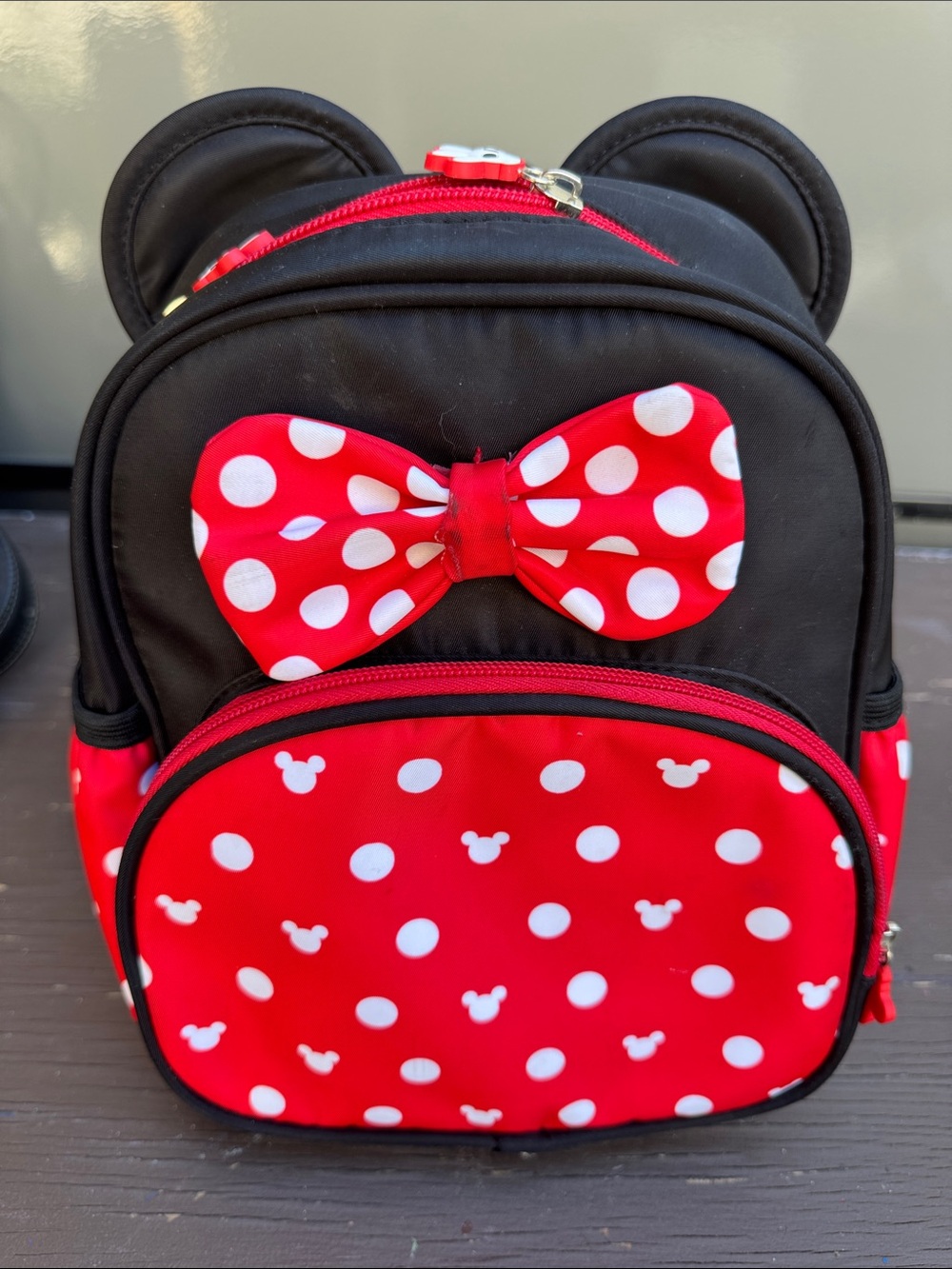Kids Red Polka Dot Bow Mini Backpack